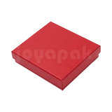 Caja Lino Cuadrada para Juego Grande: Arete, Cadena con Dije