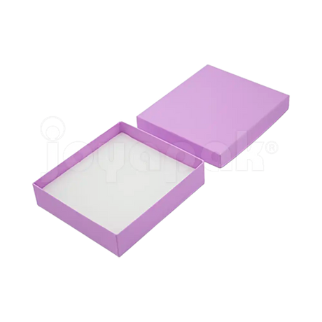 Caja Lino Cuadrada para Juego Grande: Arete, Cadena con Dije