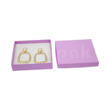 Caja Lino Cuadrada para Juego Grande: Arete, Cadena con Dije