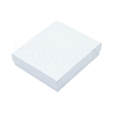 Caja Lino Cuadrada para Juego Grande: Arete, Cadena con Dije