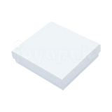 Caja Lino Cuadrada para Juego Grande: Arete, Cadena con Dije