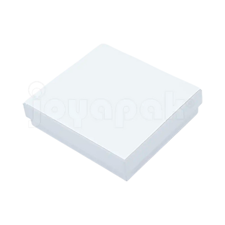 Caja Lino Cuadrada para Juego Grande: Arete, Cadena con Dije