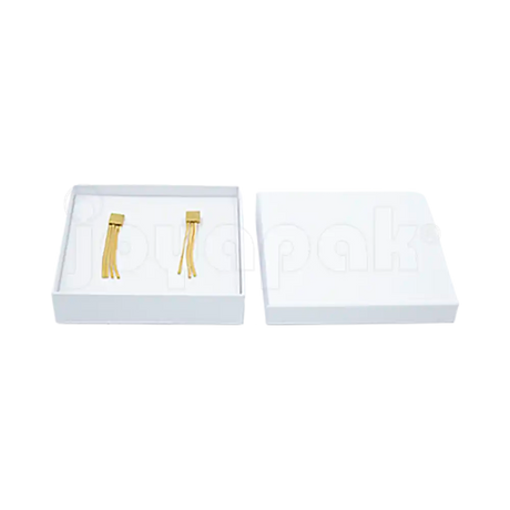 Caja Lino Cuadrada para Juego Grande: Arete, Cadena con Dije