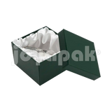 Caja Lino Cuadrada Alta para Brazalete-Reloj