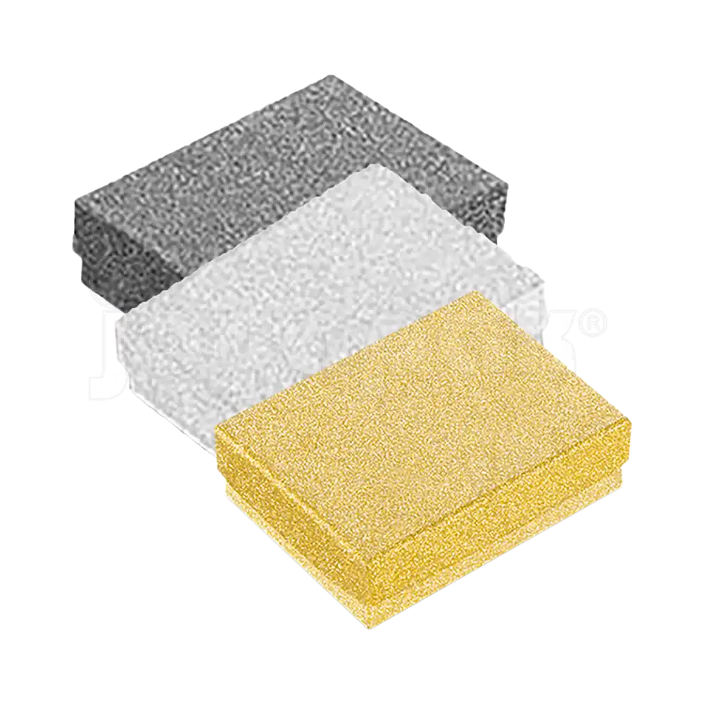 Caja Brillante Cuadrada para Juego Grande: Arete, Cadena con Dije