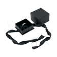 Caja Milán para anillo de cartón rígido texturizado color Negro BK.