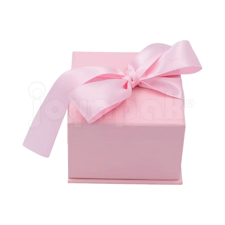 Caja Milán para anillo de cartón rígido color Rosa PK vista posterior.