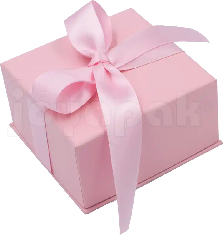 Caja Milán para aretes de cartón rígido color Rosa PK cerrada de cerca.
