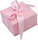 Caja Milán para aretes de cartón rígido color Rosa PK cerrada de cerca.