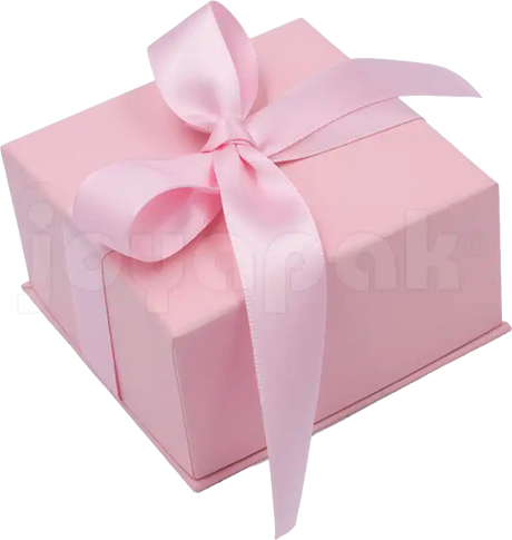 Caja Milán para aretes de cartón rígido color Rosa PK cerrada de cerca.