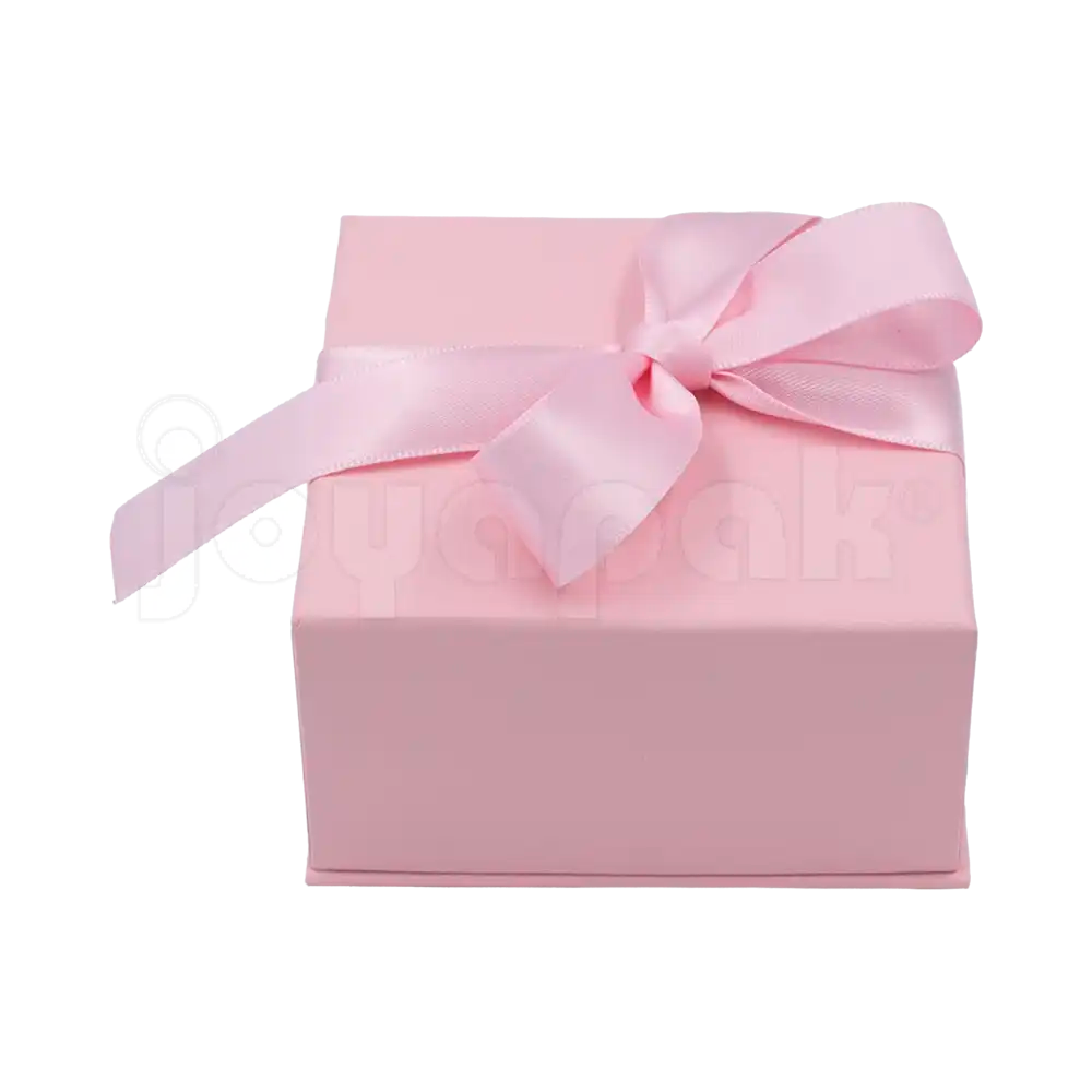 Caja Milán para aretes de cartón rígido color Rosa PK vista posterior.