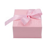 Caja Milán para aretes de cartón rígido color Rosa PK vista posterior.
