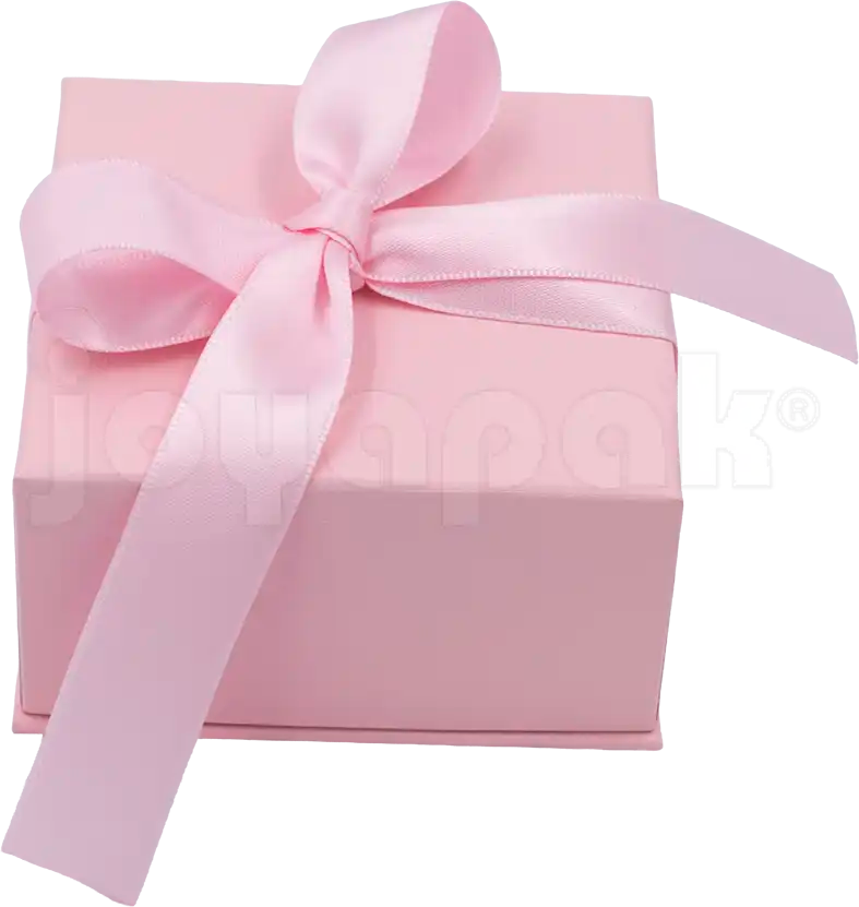 Caja Milán para aretes de cartón rígido color Rosa PK abierta de frente.