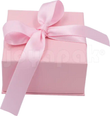 Caja Milán para aretes de cartón rígido color Rosa PK abierta de frente.