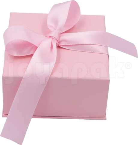 Caja Milán para aretes de cartón rígido color Rosa PK abierta de frente.