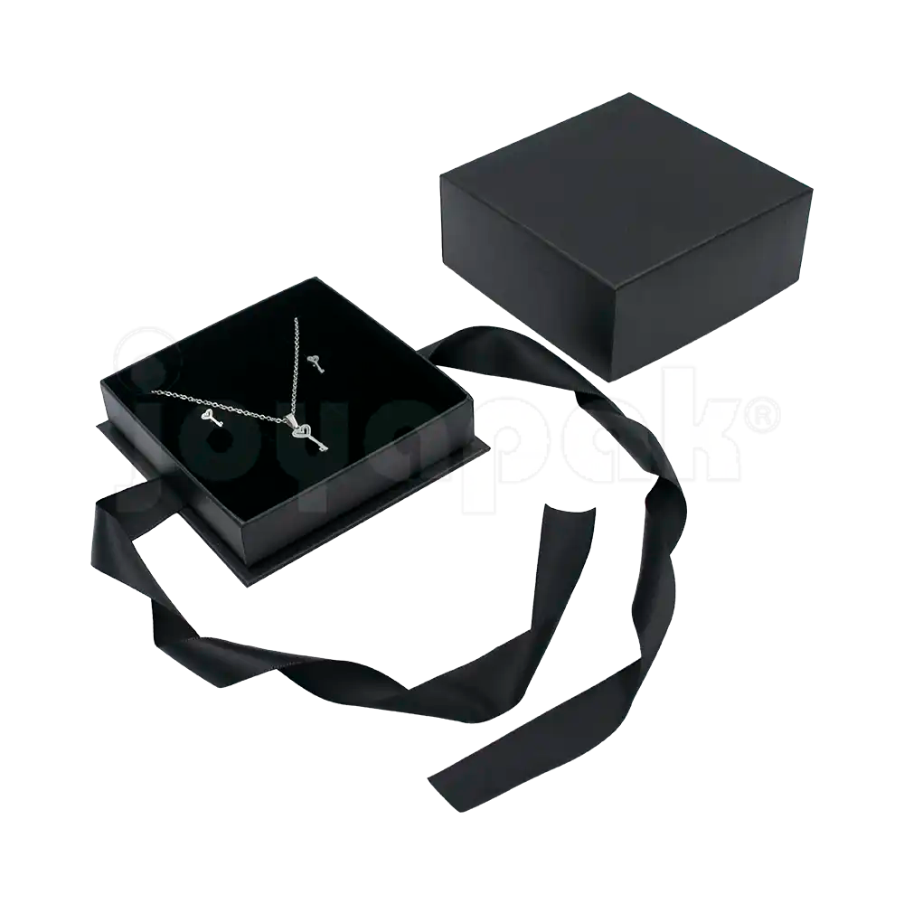 Caja Milán para juego de cartón rígido texturizado color Negro BK.