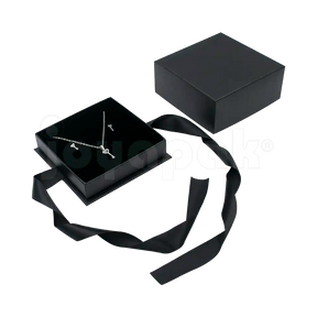 Caja Milán para juego de cartón rígido texturizado color Negro BK.