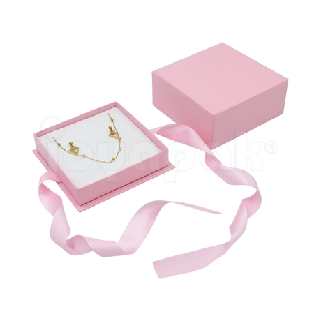 Caja Milán para juego de cartón rígido texturizado color Rosa PK.