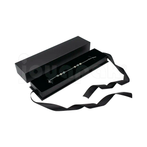 Caja Milán para pulsera de cartón rígido texturizado color Negro BK.