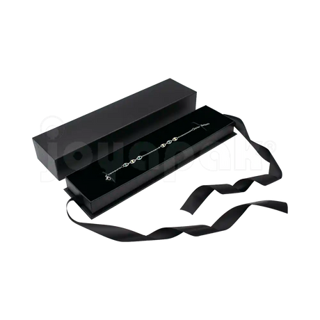 Caja Milán para pulsera de cartón rígido texturizado color Negro BK.