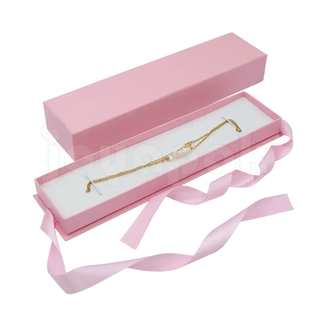 Caja Milán para pulsera de cartón rígido texturizado color Rosa PK.
