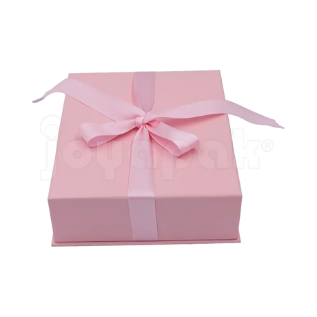 Caja Milán para gargantilla de cartón rígido color Rosa PK de costado.