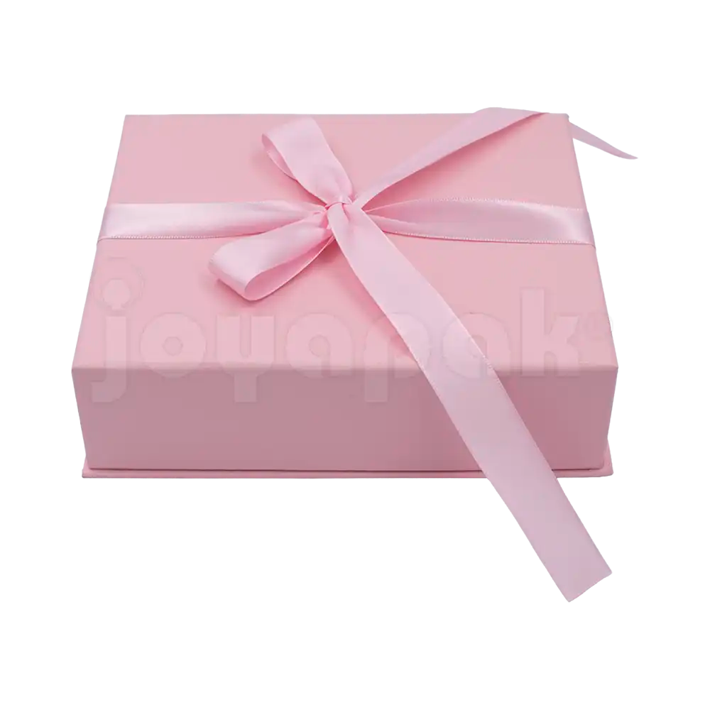 Caja Milán para gargantilla de cartón rígido color Rosa PK vista posterior.