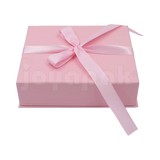 Caja Milán para gargantilla de cartón rígido color Rosa PK vista posterior.