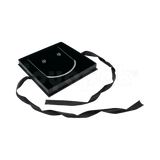 Caja Milán para collar grande de cartón rígido texturizado color Negro BK.