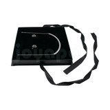 Caja Milán para collar grande de cartón rígido texturizado Negro BK de frente.