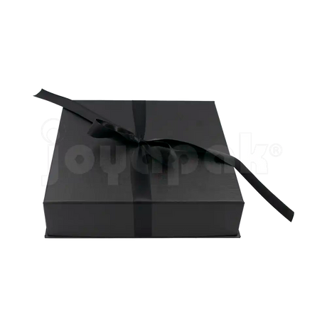 Caja Milán para collar grande de cartón rígido color Negro BK vista posterior.