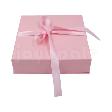 Caja Milán para collar grande de cartón rígido color Rosa PK de costado.