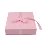 Caja Milán para collar grande de cartón rígido color Rosa PK vista posterior.