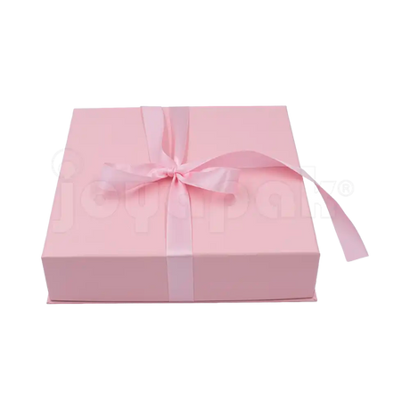 Caja Milán para collar grande de cartón rígido color Rosa PK vista posterior.