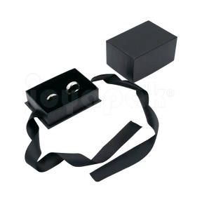 Caja Milán para argollas de cartón rígido texturizado color Negro BK.