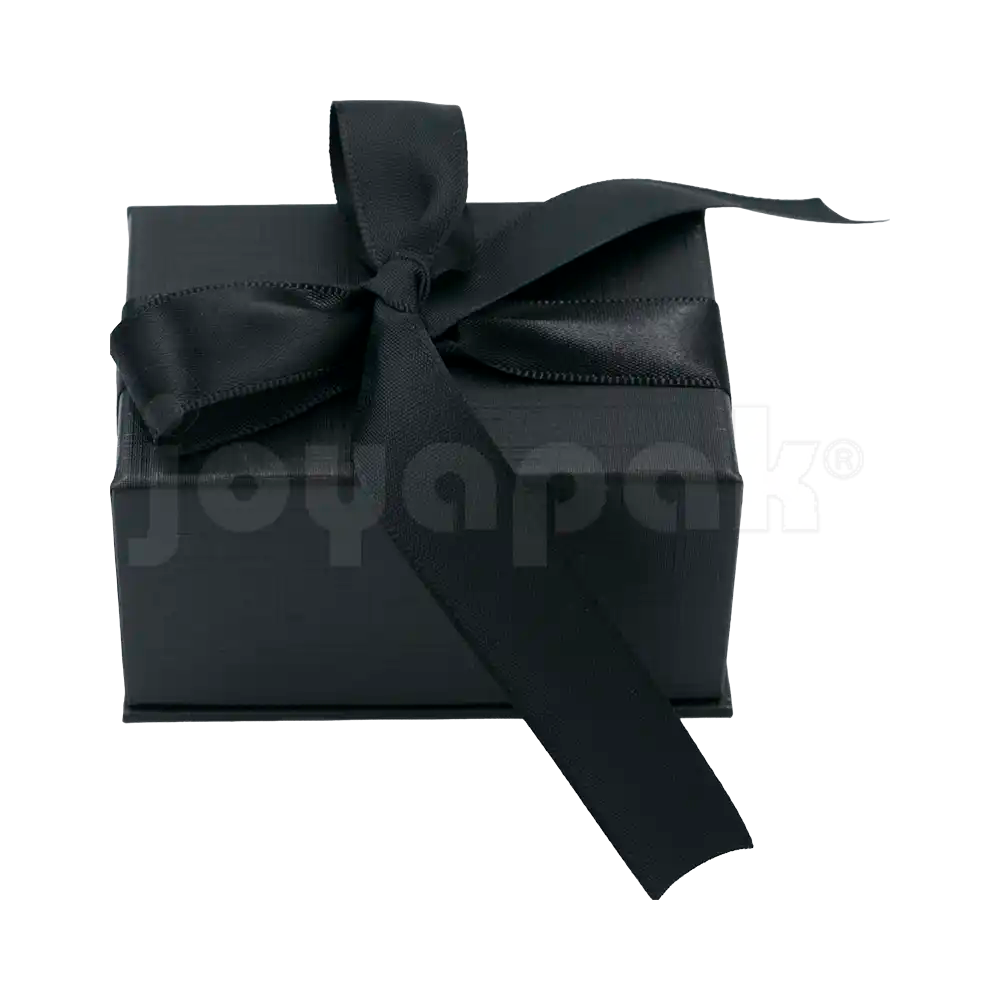 Caja Milán para argollas de cartón rígido color Negro BK de costado.