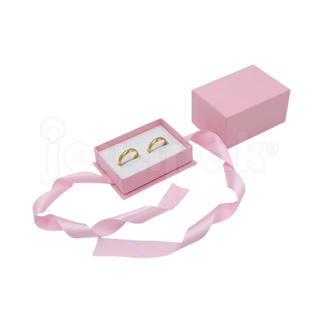 Caja Milán para argollas de cartón rígido texturizado color Rosa PK.