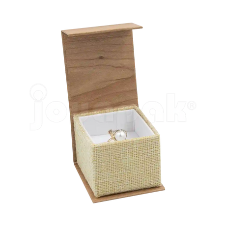 Caja Burlap para Anillo