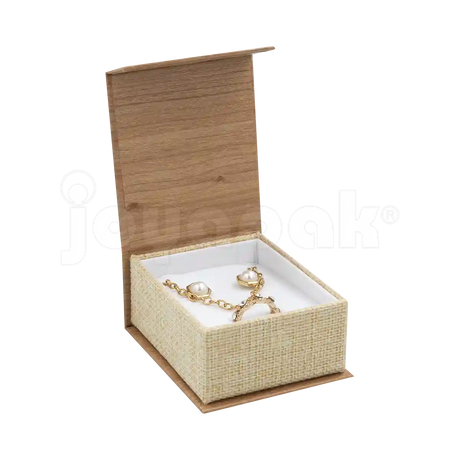 Caja Burlap para Aretes