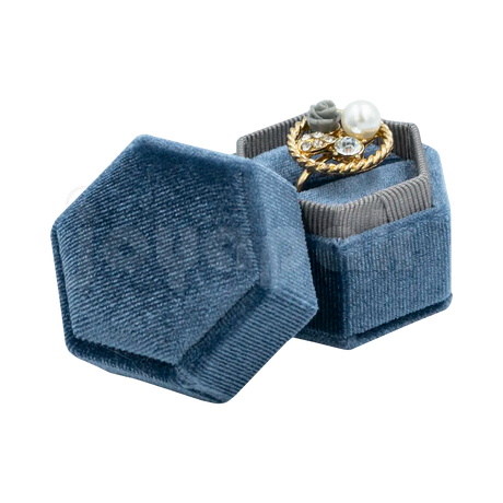 Estuche Velvet Hexagonal Chico para Anillo