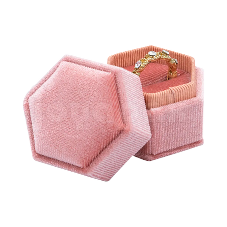 Estuche Velvet Hexagonal Chico para Anillo