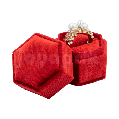 Estuche Velvet Hexagonal Chico para Anillo