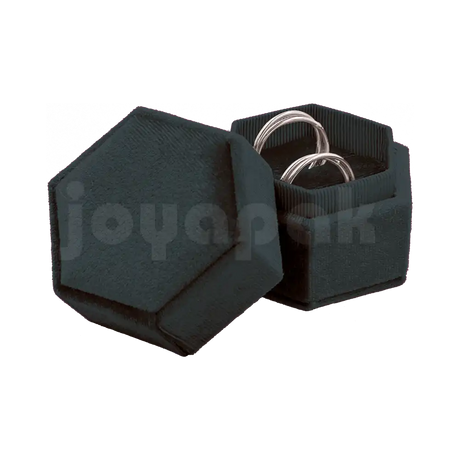 Estuche Velvet Hexagonal Grande Doble Anillo