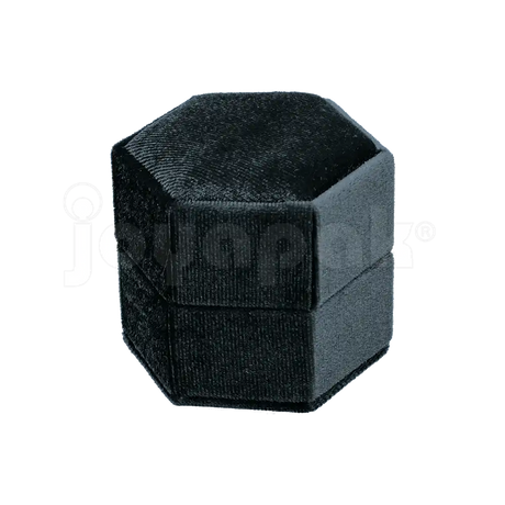 Estuche Velvet Hexagonal Grande Doble Anillo