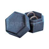 Estuche Velvet Hexagonal Grande Doble Anillo