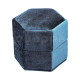 Estuche Velvet Hexagonal Grande Doble Anillo