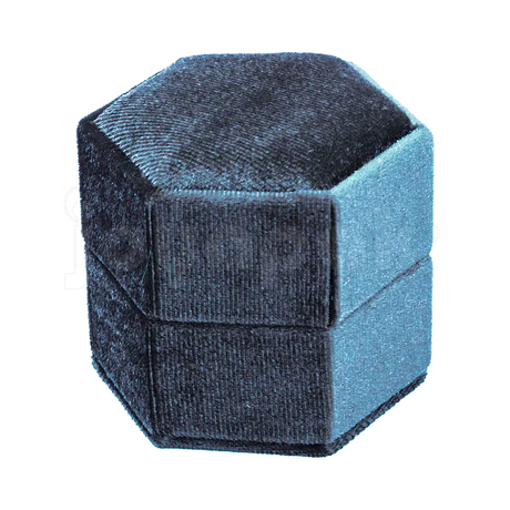 Estuche Velvet Hexagonal Grande Doble Anillo