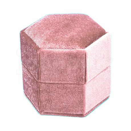 Estuche Velvet Hexagonal Grande Doble Anillo