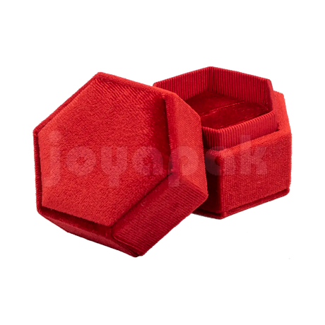 Estuche Velvet Hexagonal Grande Doble Anillo