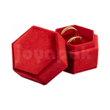 Estuche Velvet Hexagonal Grande Doble Anillo